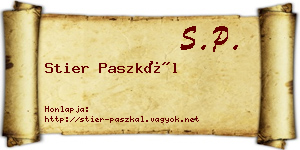 Stier Paszkál névjegykártya