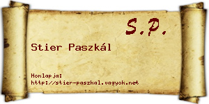 Stier Paszkál névjegykártya